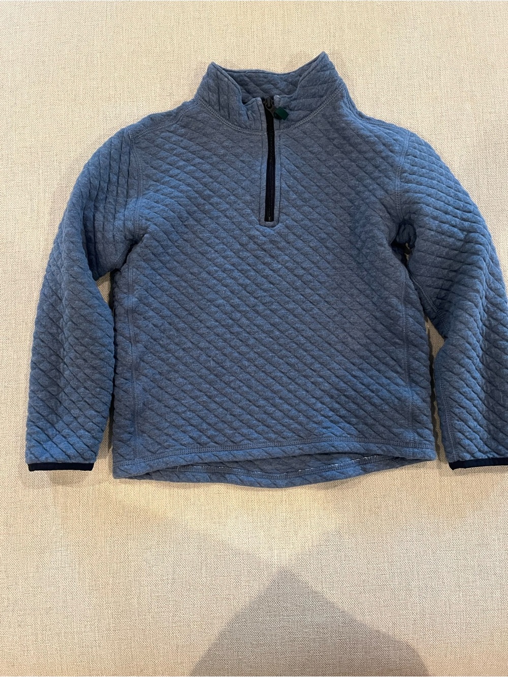 Crewcuts Quilted Half-Zip Pullover in Dusty Blue